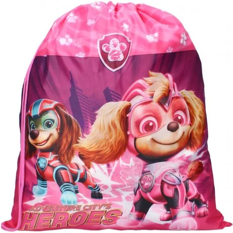 Dívčí sáček na přezůvky / vak na záda Tlapková patrola ve velkofilmu