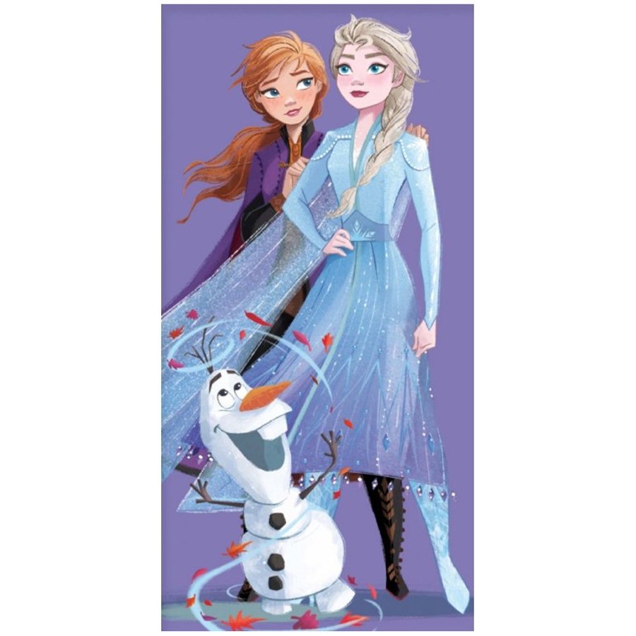 Carbotex · Bavlněná plážová osuška Ledové království - Frozen - motiv Anna a Elsa s Olafem - 100% bavlna - 70 x 140 cm