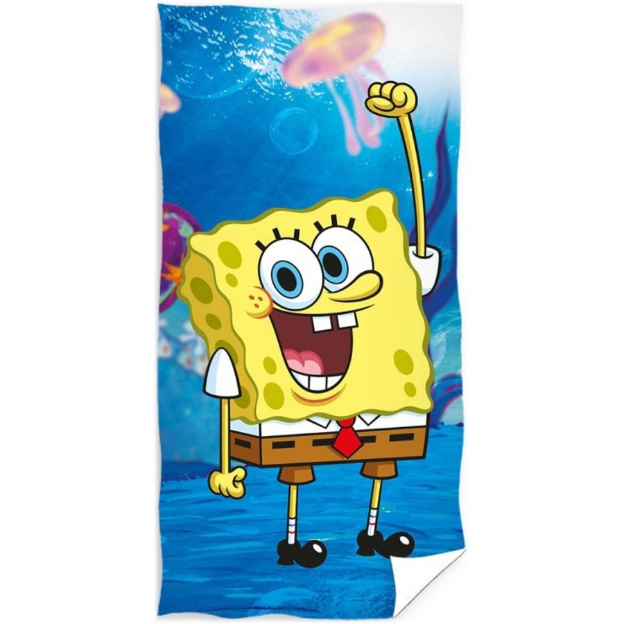 Carbotex · Dětská plážová osuška veselý SpongeBob - 100% bavlna - 70 x 140 cm