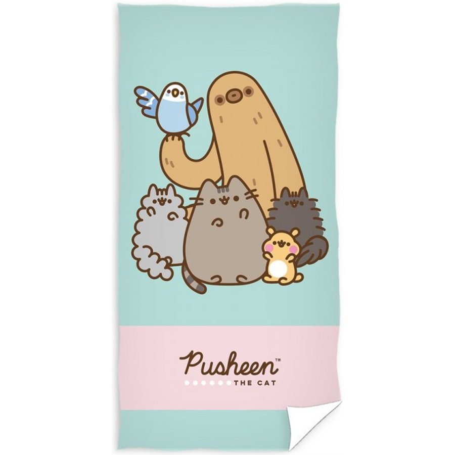 Carbotex · Bavlněná osuška kočička Pusheen a její přátelé - 100% bavlna - 70 x 140 cm
