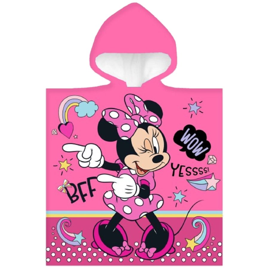 ZorluTeks · Dívčí plážové pončo - osuška s kapucí Minnie Mouse - Disney - 100% bavlna - 50 x 100 cm