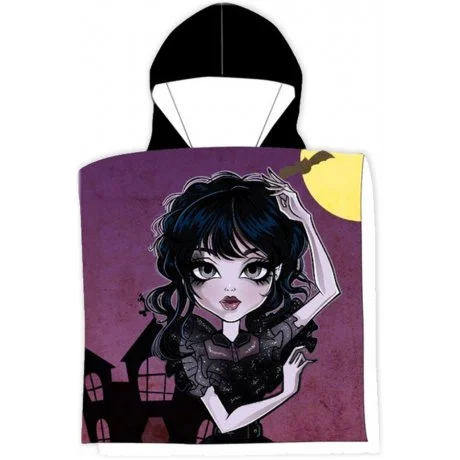 Dětská osuška s kapucí - plážové pončo Wednesday - Gothic Girl