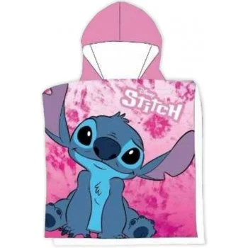 Dívčí osuška s kapucí - plážové pončo Lilo & Stitch