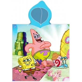 Dětské plážové pončo - osuška s kapucí SpongeBob a Patrik