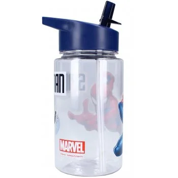 Plastová láhev na pití Spiderman s brčkem