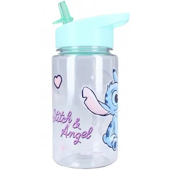 Plastová láhev na pití Lilo & Stitch s brčkem
