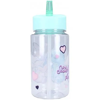 Plastová láhev na pití Lilo & Stitch s brčkem