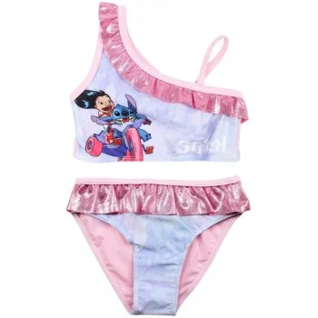 Dívčí dvojdílné plavky Lilo & Stitch na motorce