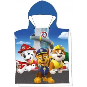 Chlapecké plážové pončo - osuška s kapucí Tlapková patrola