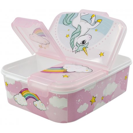 Multibox na svačinu Unicorn se 3 přihrádkami