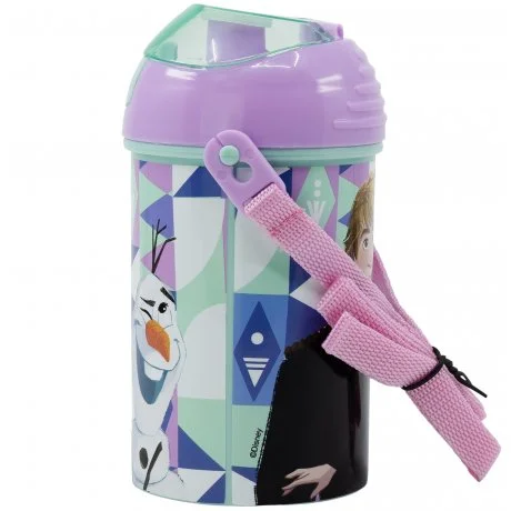 Plastová láhev na pití s víčkem Ledové království
