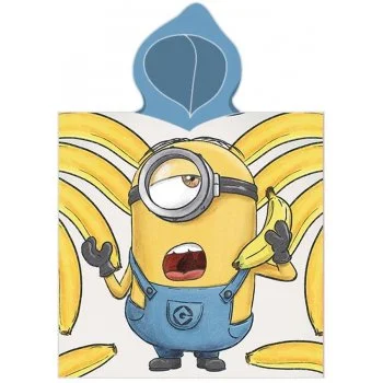 Dětské plážové pončo - osuška s kapucí Mimoni - Banana