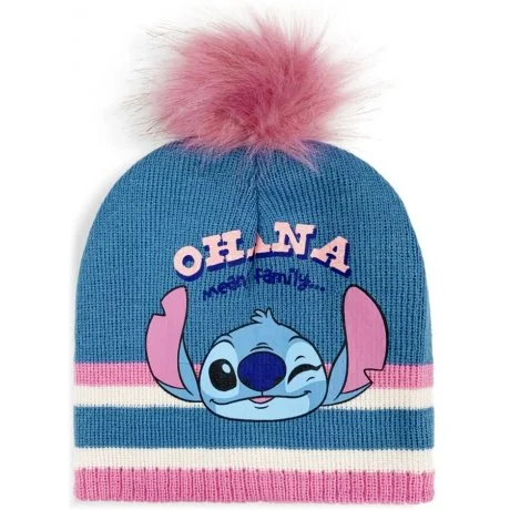 Dívčí zimní čepice s bambulí Lilo a Stitch