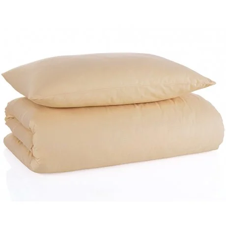 Bavlněné jednobarevné ložní povlečení - béžové