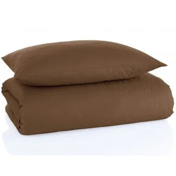 Bavlněné jednobarevné ložní povlečení - hnědé