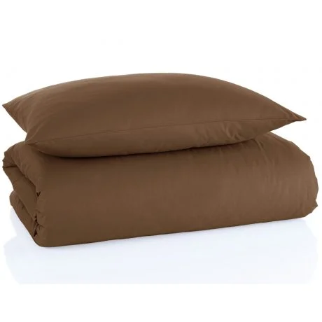 Bavlněné jednobarevné ložní povlečení - hnědé