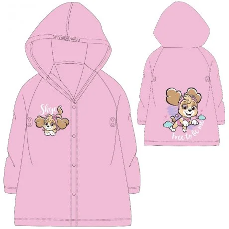 Dívčí pláštěnka Tlapková patrola - sv. růžová