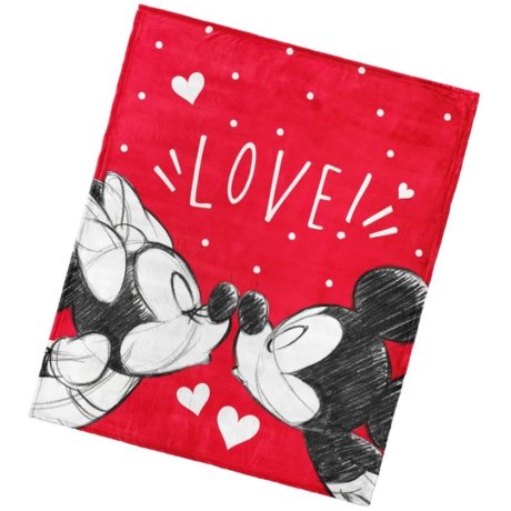Coral fleece deka Mickey &Minnie Mouse - Love