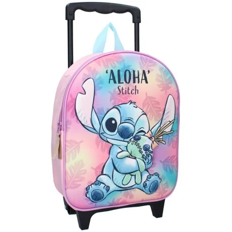 Dětský cestovní 3D batoh na kolečkách Stitch a Scrump