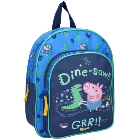 Dětský batoh s přední kapsou Prasátko George s dinosaurem