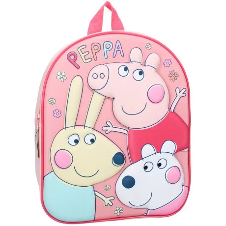 Dívčí 3D batoh Prasátko Peppa s kamarádkami