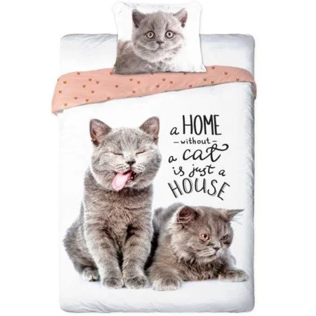 Bavlněné ložní povlečení kočky British Shorthair