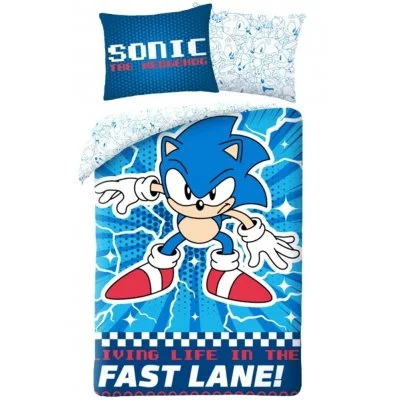 Souprava ložního povlečení Ježek Sonic - Fast lane!
