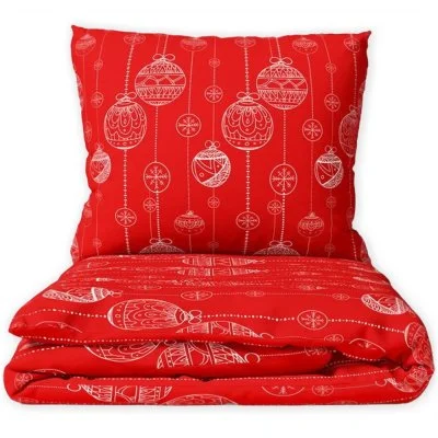 Bavlněné ložní povlečení - Vánoční baňky