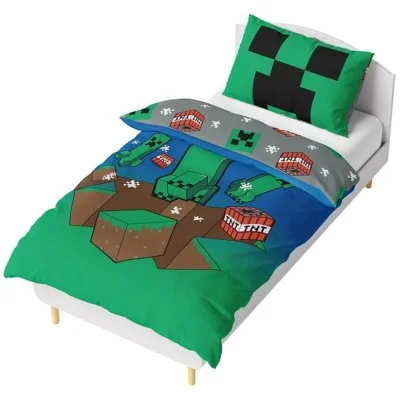 Oboustranné bavlněné ložní povlečení Minecraft Creeper Explode