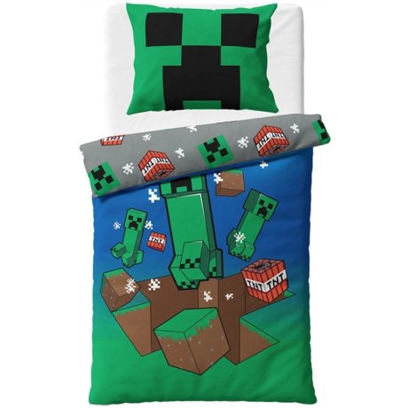 Oboustranné bavlněné ložní povlečení Minecraft Creeper Explode