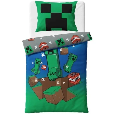 Oboustranné bavlněné ložní povlečení Minecraft Creeper Explode