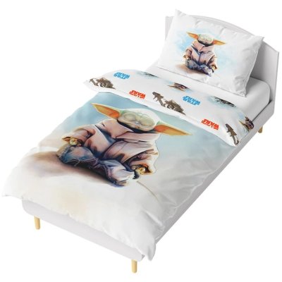 Oboustranné bavlněné ložní povlečení Star Wars - Baby Yoda