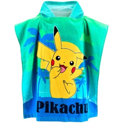 Dětské plážové pončo - osuška s kapucí Pokémon Pikachu
