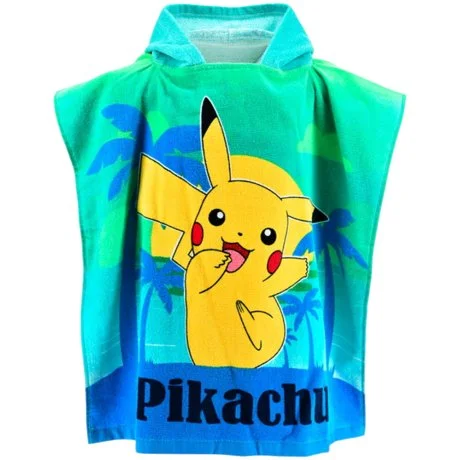 Dětské plážové pončo - osuška s kapucí Pokémon Pikachu
