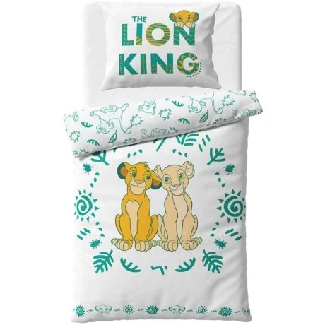 Oboustranné bavlněné ložní povlečení Lví král - Simba a Nala