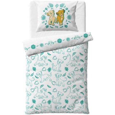 Oboustranné bavlněné ložní povlečení Lví král - Simba a Nala