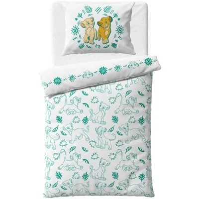 Oboustranné bavlněné ložní povlečení Lví král - Simba a Nala