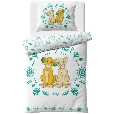 Oboustranné bavlněné ložní povlečení Lví král - Simba a Nala