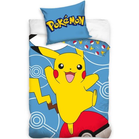 Bavlněné ložní povlečení Pokémon Pikachu a Pokéball