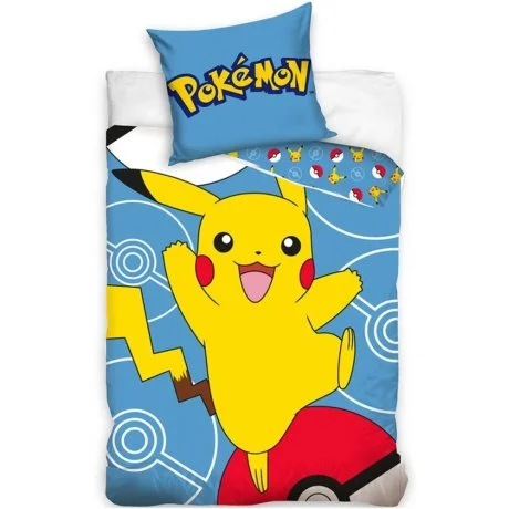 Bavlněné ložní povlečení Pokémon Pikachu a Pokéball