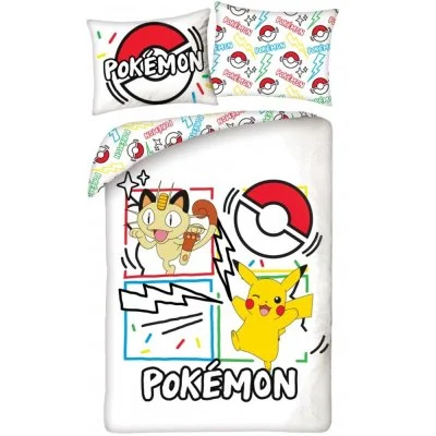 Ložní povlečení z mikrovlákna Pokémoni Pikachu a Meowth