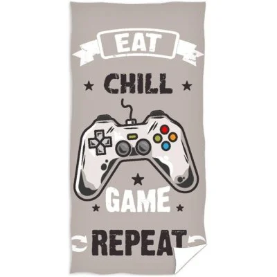 Bavlněná plážová osuška Eat, Chill, Game & Repeat