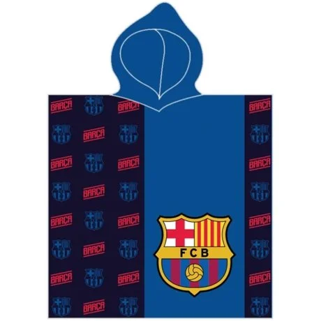 Dětské froté pončo - osuška s kapucí FC Barcelona