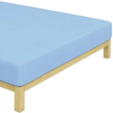 Jersey prostěradlo na jednolůžko - 90 x 200 cm - světle modré