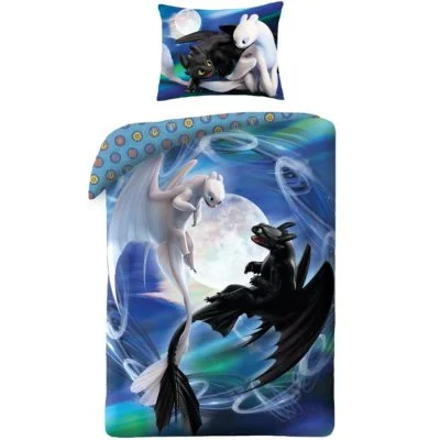 Dětské ložní povlečení Jak vycvičit draka - Bezzubka a Bleskoběska