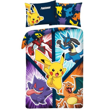 Bavlněné ložní povlečení Pokémon Pikachu a přátelé