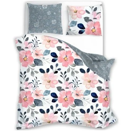 Saténové ložní povlečení Milagro Verde - Velké květy