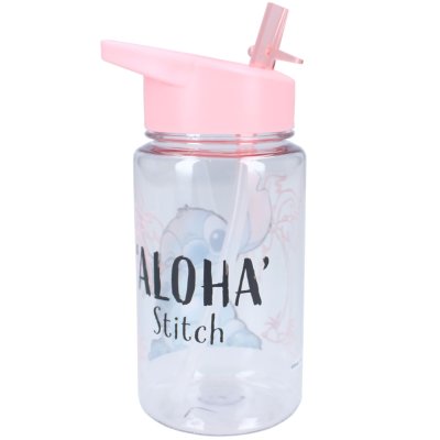 Dívčí plastová láhev na pití Lilo & Stitch s brčkem