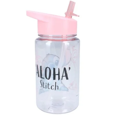 Dívčí plastová láhev na pití Lilo & Stitch s brčkem