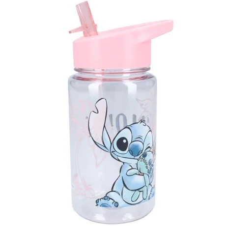 Dívčí plastová láhev na pití Lilo & Stitch s brčkem